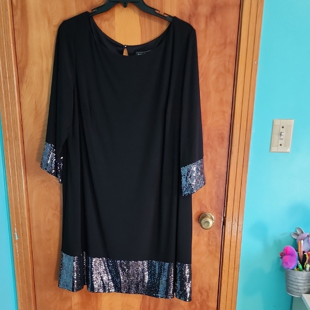 Elegant Black Sequin Trim Top